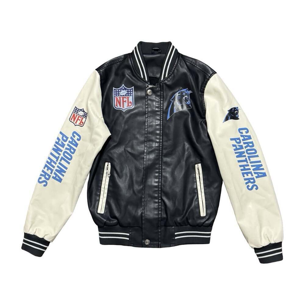 Carolina Panther Faux Leather Jacket Size Small